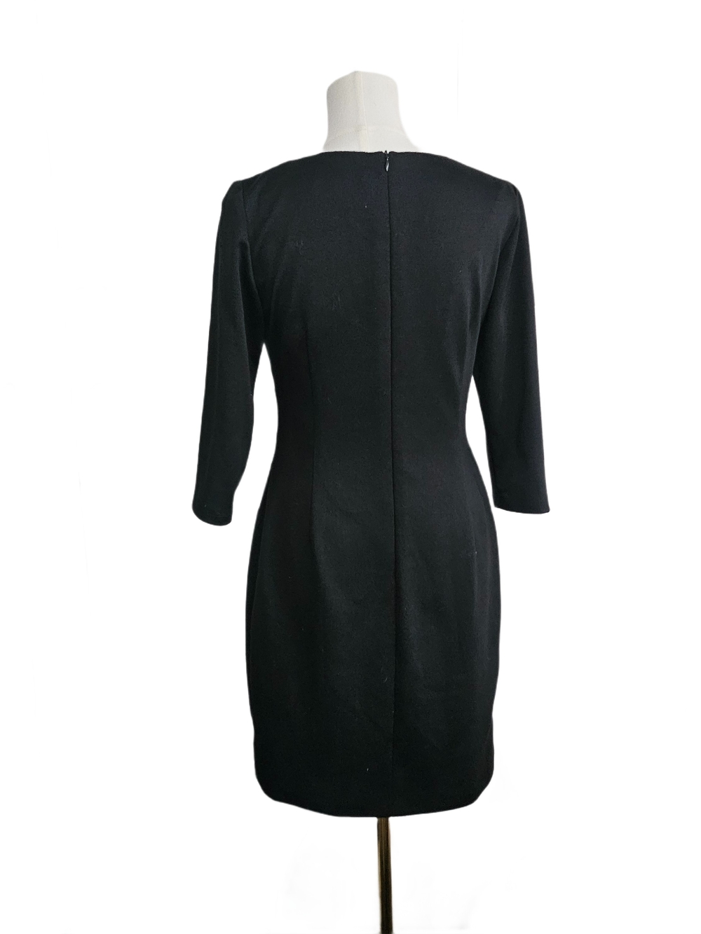 David Meister Black Sheath Dress with Royal Blue Inset Panels Size 6 - Picture 4 of 5